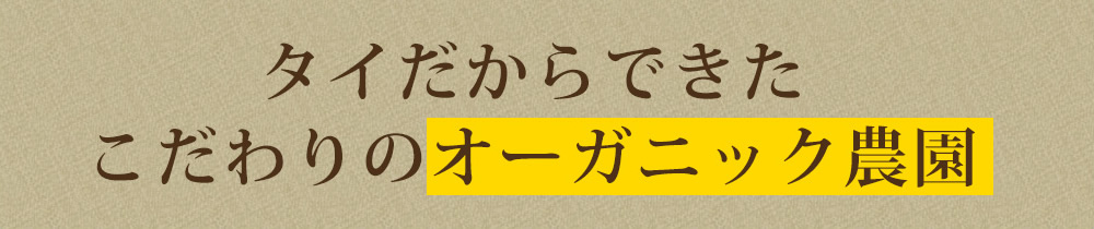 タイだからできたこだわりのオーガニック農園